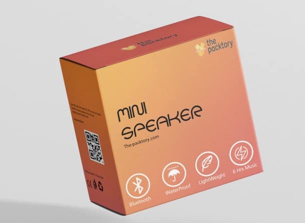 flat design box for mini speaker product